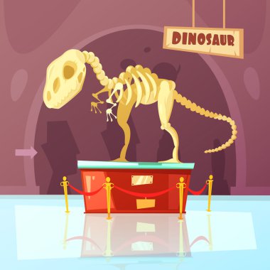 Müze Dinozor İllüstrasyon