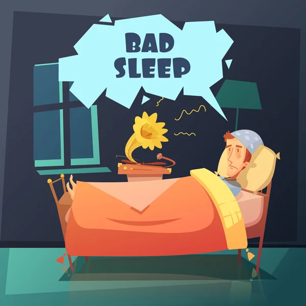 Ilustração do sono ruim — Vetor de Stock