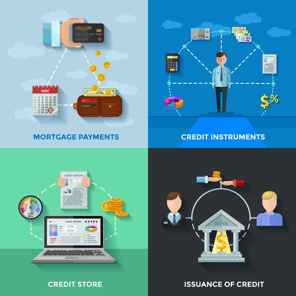 Calificación crediticia Concepto de diseño 2x2 — Archivo Imágenes Vectoriales