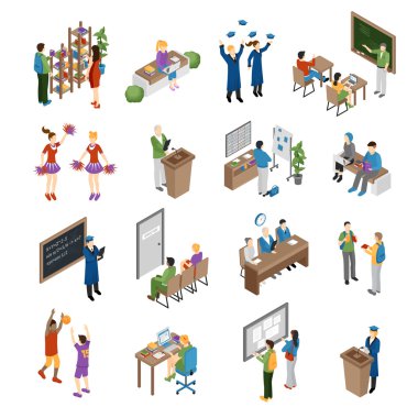 School College University İzometrik Set