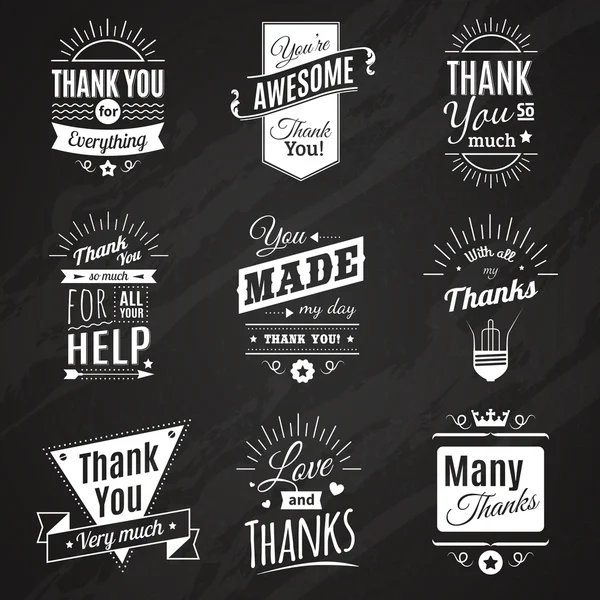 Thank You Chalkboard Signs — Stock Vector