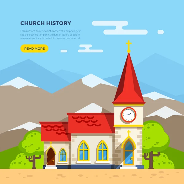 Church Flat Illustration — Stock Vector