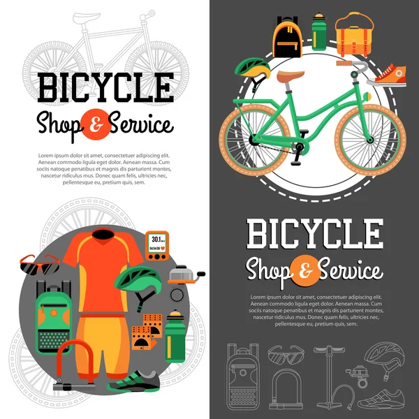 Banners verticales de ciclismo de montaña — Vector de stock