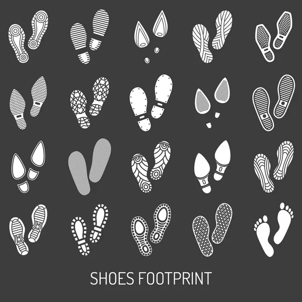 Shoes Footprint Set — Stock Vector