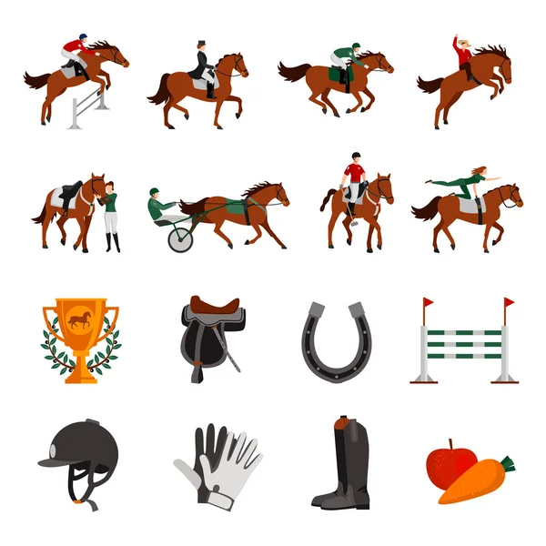 Иконы конного спорта — стоковый вектор
