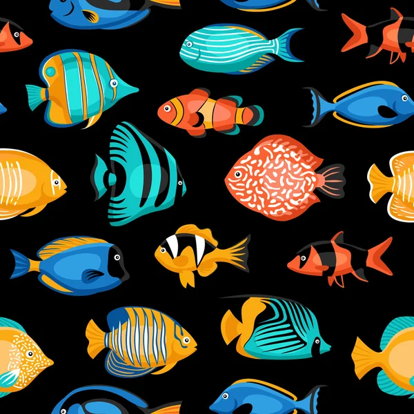 Poisson tropical motif sans couture — Image vectorielle