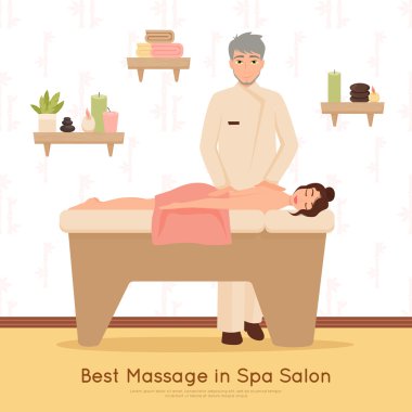 Güzellik Salonu Spa İnsanlar İllüstrasyon