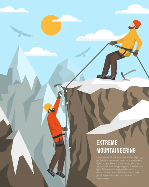 Ilustración del montañismo extremo — Vector de stock