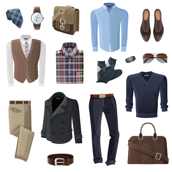 Mode business man accessoires set — Stockvector