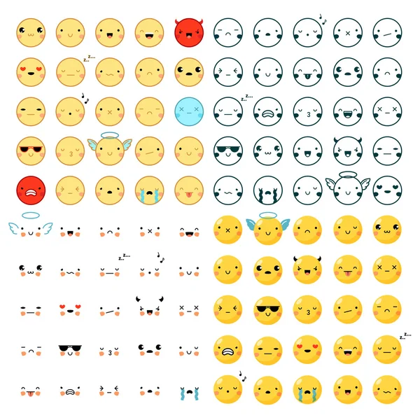 Emoticones Big Set — Archivo Imágenes Vectoriales
