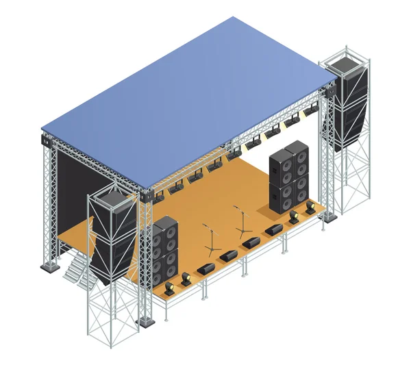 Póster isométrico en etapa — Archivo Imágenes Vectoriales