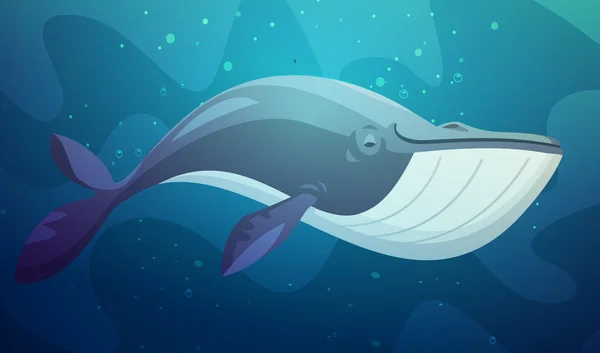 Мультфильм "Большая рыба под водой" — стоковый вектор