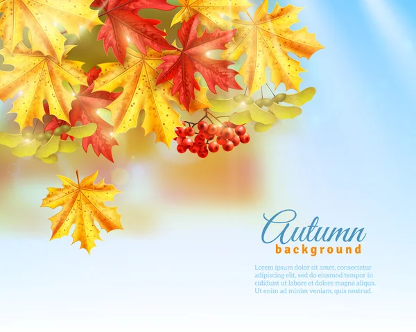 Flat Autumn Background — Stock Vector