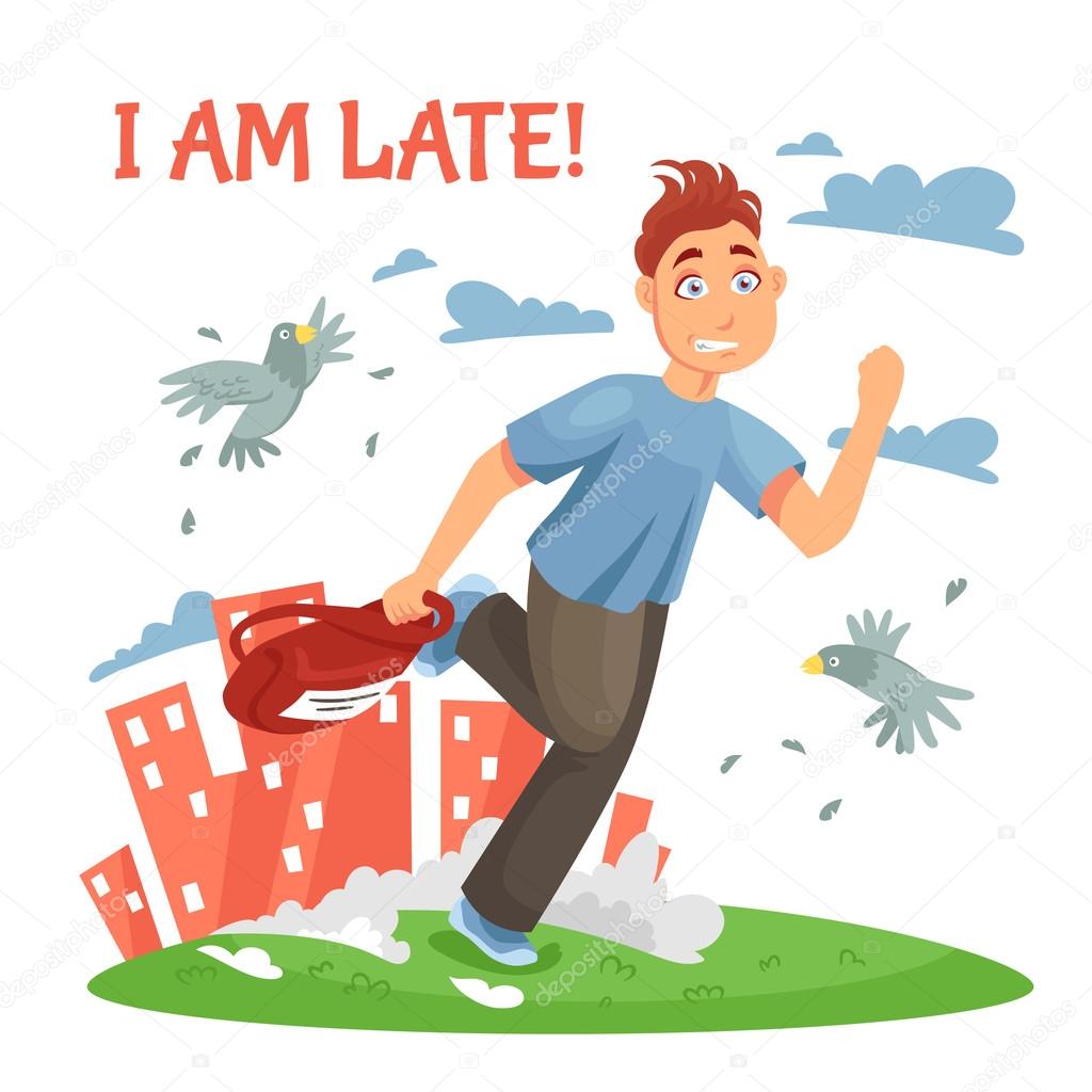 Download Late Teenager Running To School — Stock Vector ...