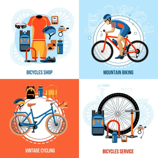 Ciclismo 2x2 Concepto de diseño — Vector de stock