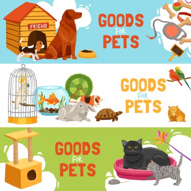 Goods For Pets Horizontal Banners clipart
