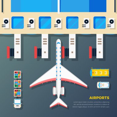 Havaalanı Apron uçak Jet köprüsünde 