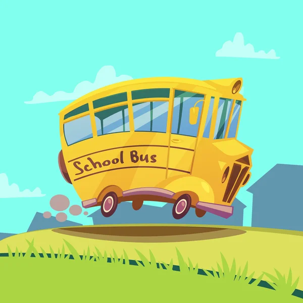 Bus scolaire rétro — Image vectorielle