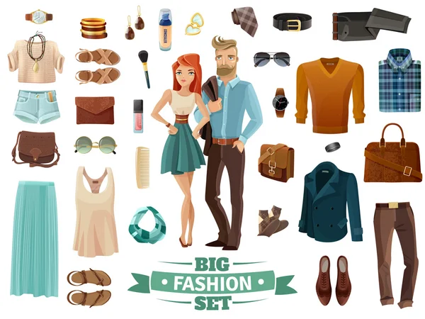 Big Fashion Set — Stock Vector