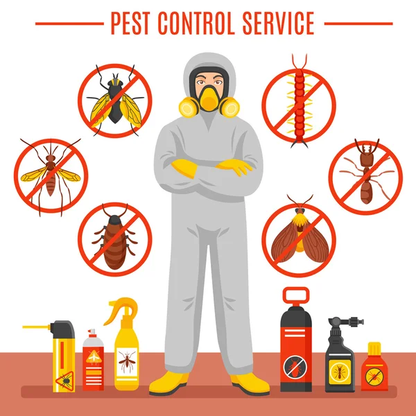 Pest Control Service ilustrace — Stockový vektor