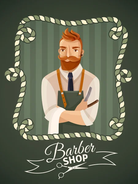 Modelo de cartaz de barbearia — Vetor de Stock