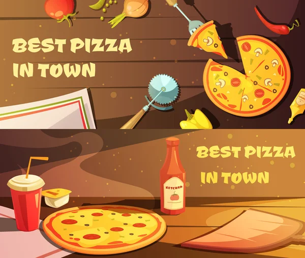 Best Pizza Horizontal Banners — Stock Vector