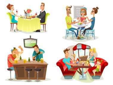 Restoran Cafe Bar insanlar 4 simgeler