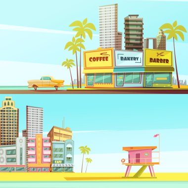 Miami Beach yatay Banner