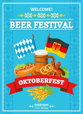 Octoberfest Festivali hoş geldiniz düz Poster