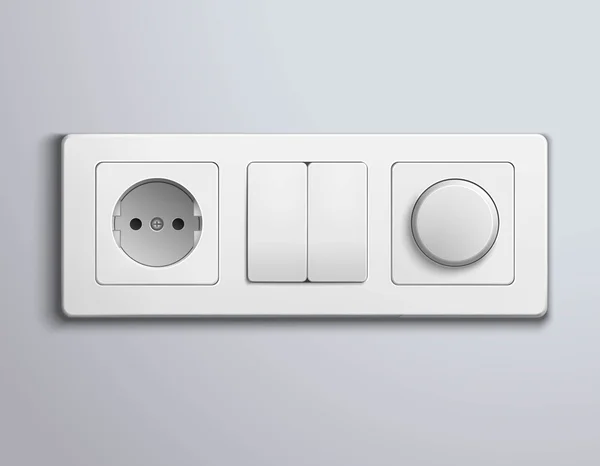 Switchs Sockets realistyczne Panel — Wektor stockowy