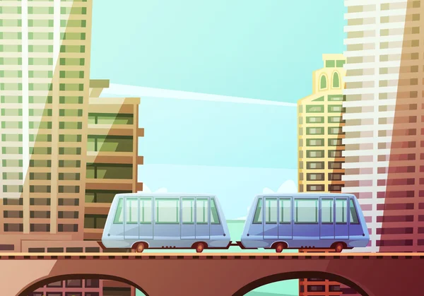 Miami suspenderade Monorail — Stock vektor