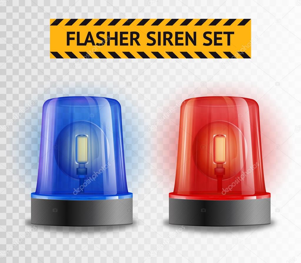 Flasher Siren Transparent Set