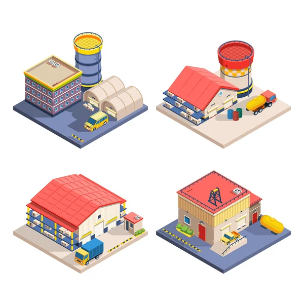 Skladiště Isometric Icons Set — Stockový vektor