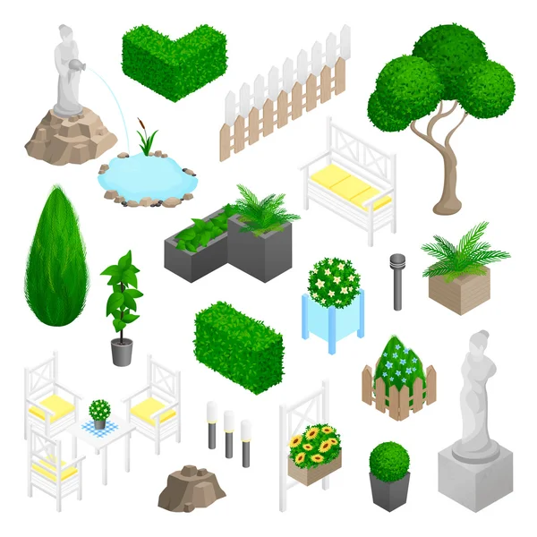 Garden Park landschapselementen — Stockvector