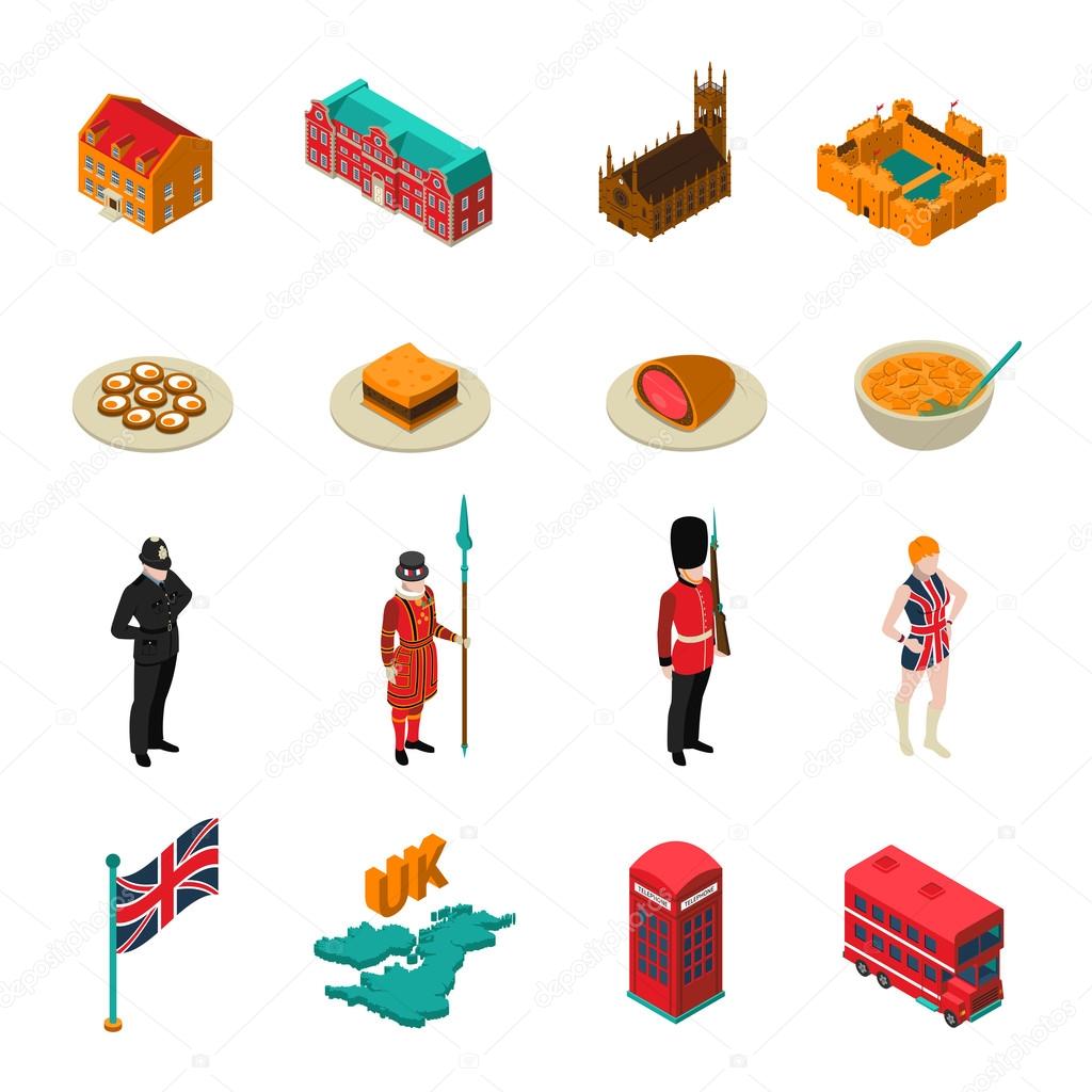 Great Britain Isometric Touristic Set