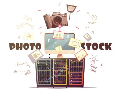 Fotoğraf Microstock sanayi kavramı Retro illüstrasyon 