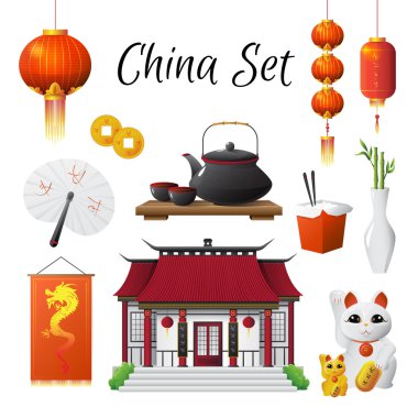 China Culture Traditions Symbols Collection  clipart
