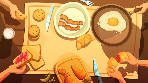 Breakfast Table Top View Stock Illustration