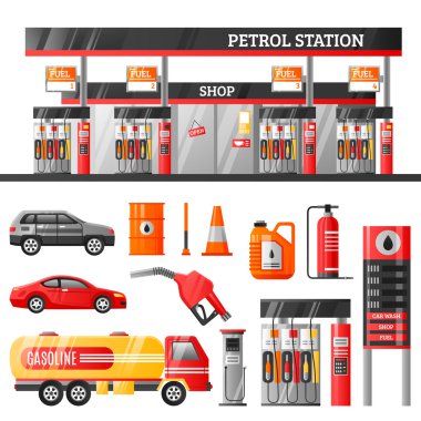 Petrol Station Design Concept clipart