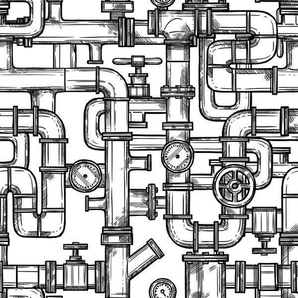 Эскизная система трубопроводов — стоковый вектор