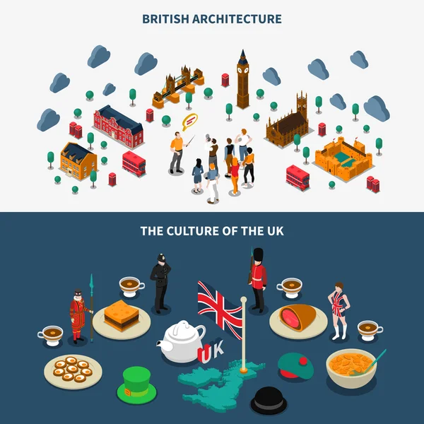 Gran Bretaña Banners Set — Archivo Imágenes Vectoriales