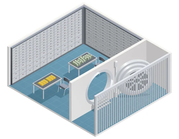 Banco interior isométrico — Vetor de Stock