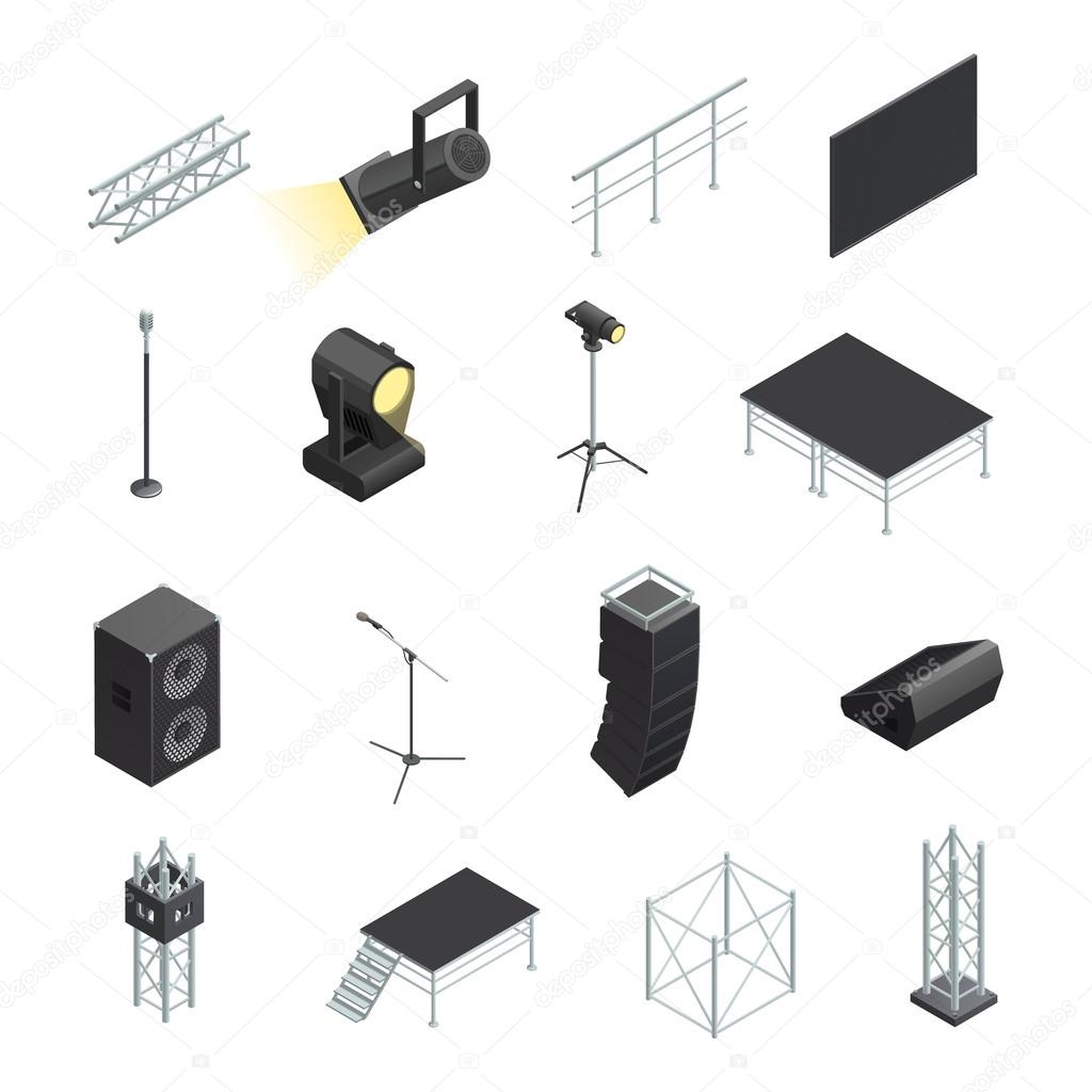 Icons Set Of Stage Elements