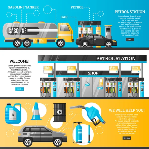 Petrol Station Banners — Stock Vector