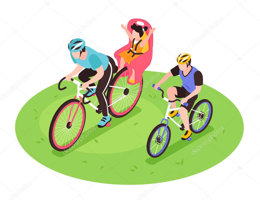 Family Bicycle Ride Composition