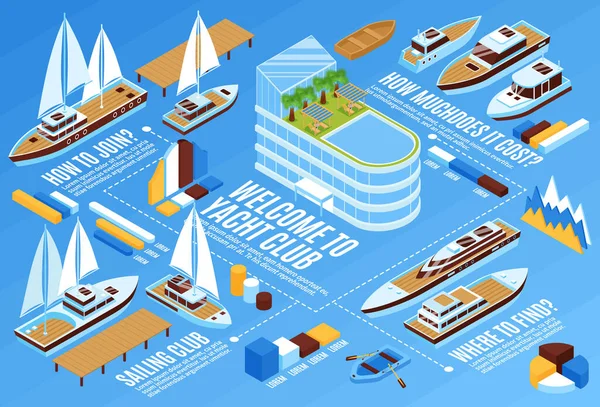 Yacht Club illusztráció — Stock Vector
