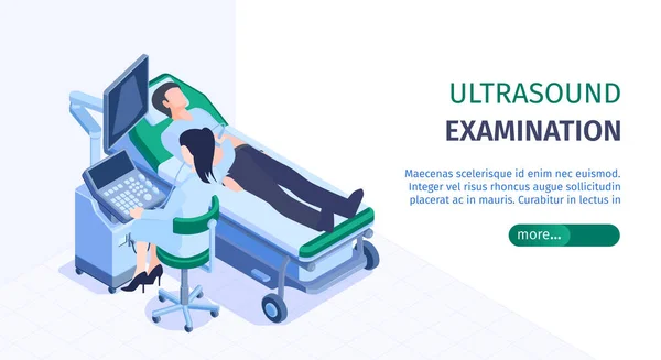 Banner isométrico horizontal del hospital — Vector de stock