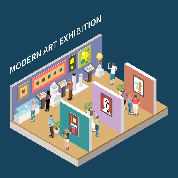 Modern Sanat Sergisi Isometric Arkaplan
