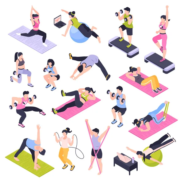 Isometric Home Fitness Zestaw — Wektor stockowy