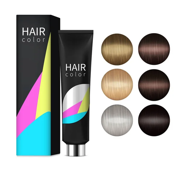 Set realista para colorear el cabello — Vector de stock